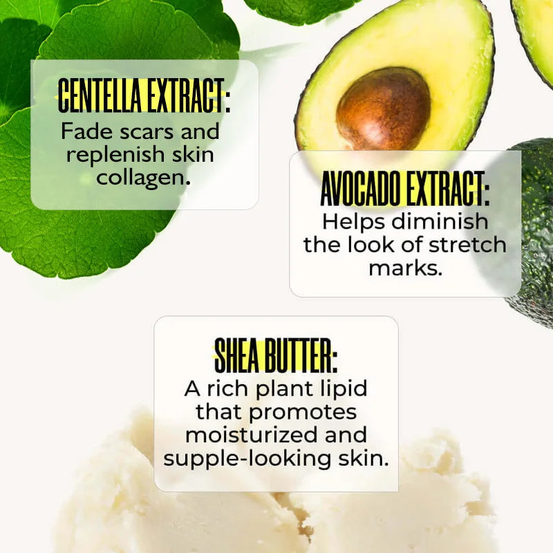 KOEC B-Flat Belly Firming Cream Decreases Stretch Marks Smoothing Tightening Moisturizing Belly Skin Centella Avocado Shea Butter