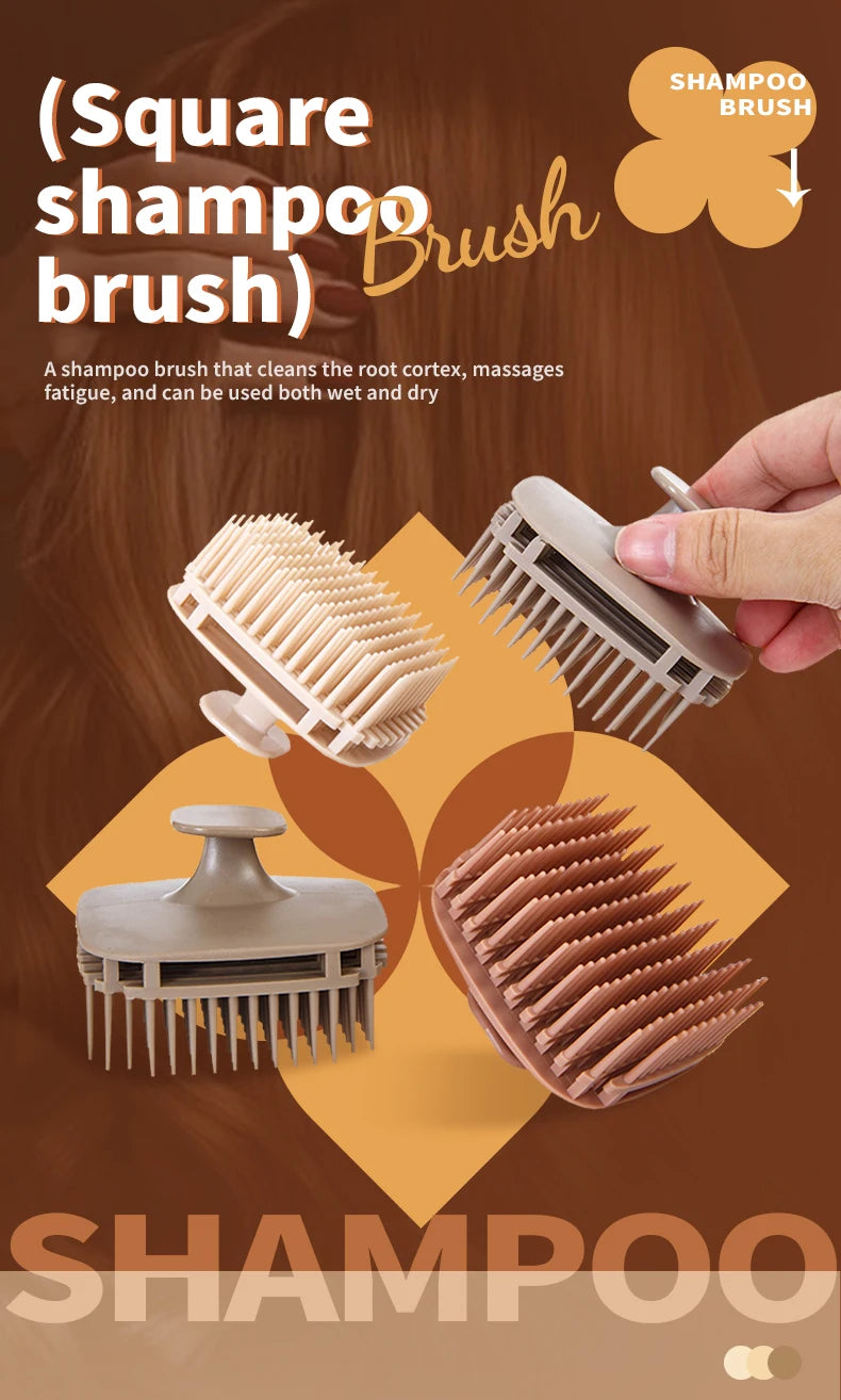 1pcs Silicone Shampoo Brush Head Scalp Massage Comb Hair Washing Comb Body Massage Shower Brush Salon Hairdressing Tool