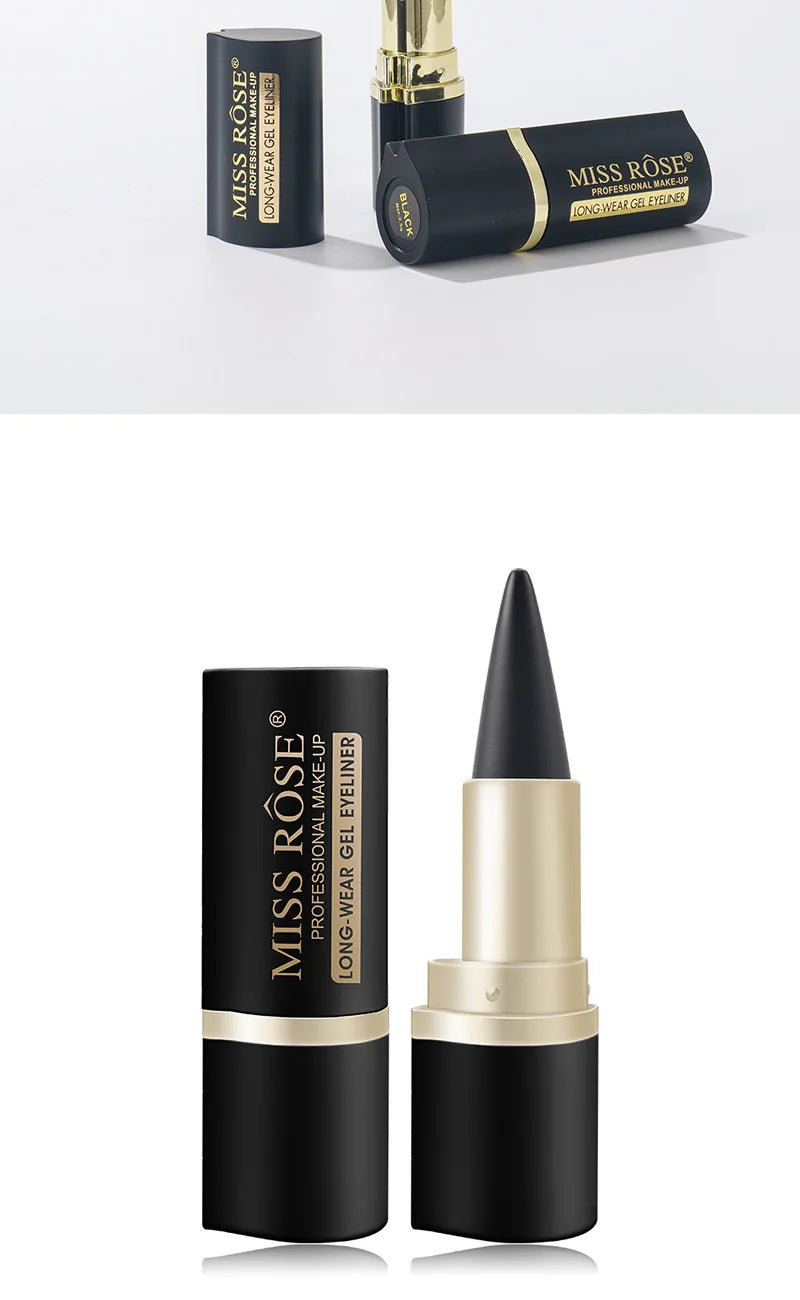 MissRose Waterproof Eyeliner Gel Matte - 24H Quick-drying Rich Pigment Single Head Gel Pencil Smudge-proof Long-lasting Black