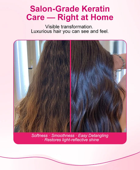 PURC Keratin Reconstruction Hair Mask Smoothing Softness Reduces Dryness Frizz Collagen Nourish Hair Conditioner 200g