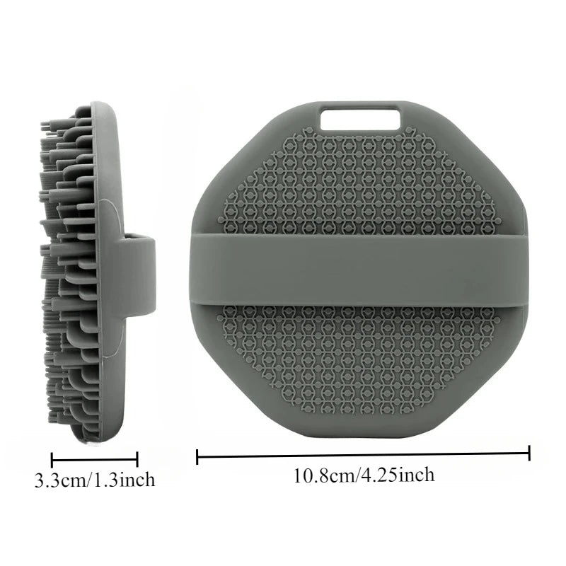 1PC Polygonal Silicone Bath Brush Deep Exfoliation and Rubbing Massage Brush Silicone Body Scrubber Bathroom Bathing Tool