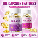 Breast Buttock Enlargement Massage Oil Capsules, Women Body Curve Enhancer, Hip Breast Firming Plumping Serum, Fuller Shape 30pc