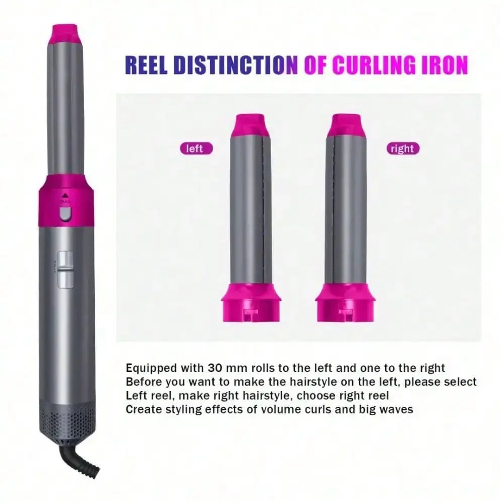 A New Generation Of Upgraded Version Of Strong Suction Five-In-One Hot Air Comb, Multi-Functional Head Changer, Hair Dryer, Straight Curling Iron, Hair Dryer