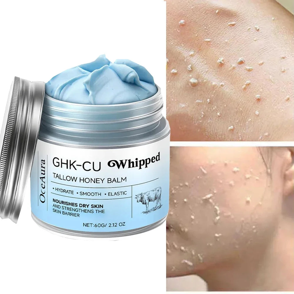 Copper Peptides PDRN GHK-Cu Beef Tallow for Skin Blue Balm Manuka Honey Face and Body Moisturizer Mature Dry & Sensitive Skin