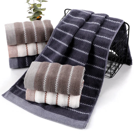 1/2/3PCS Bathroom Cotton Towel Sets Household Towels Wave Bath Hand Face Towels Soft Absorbent Towels Christmas Gift Towels Set