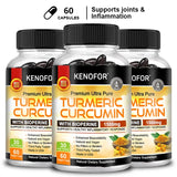 Kenofor Curcumin Antioxidant - Helps Reduce Post-exercise Inflammation and Supports Joint Health, Non-GMO, Gluten-free
