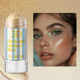 6 Colors 3D Face Brighten Highlighter Bar Cosmetic Face Contour Bronzer Shimmer Highlighter Stick Concealer Cream Makeup tool
