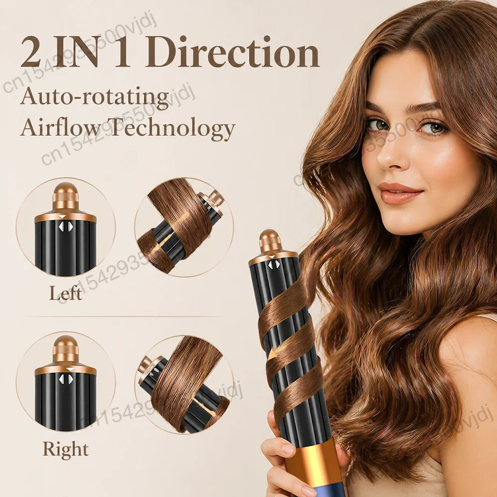 TINSOL 7 in 1 Multi-Function Hair Dryer & Styling Tool Automatic Curling Set 1300W Straightener Professional Salon Hair Dryer