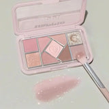 Mint diffuse pink blue small pink frame nine-color eyeshadow palette low saturation clear mint green pearl matte gentle pure des