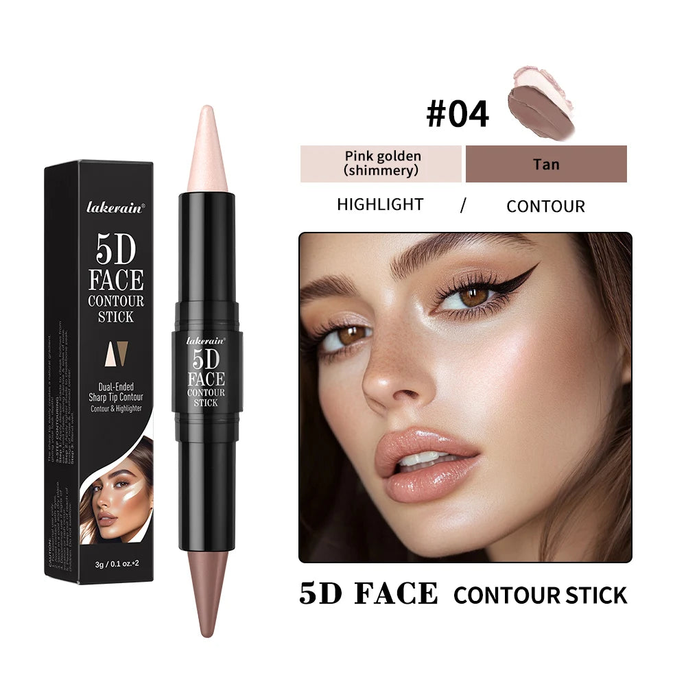 Dual Head Contour Highlighter Stick Sculpt V Face Nose Shadow Concealer Waterproof Long Lasting Smooth Blending Facial Makeup Cosmetics
