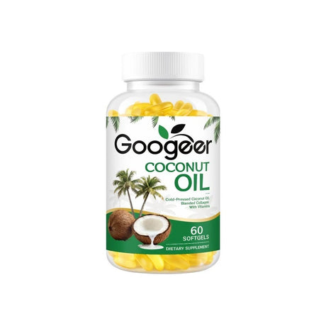 Coconut Oil Softgels Blended Collagen Vitamin E with Vitamins Hair Skin Nails Beauty Supports Energy Vitality 60 Softgels