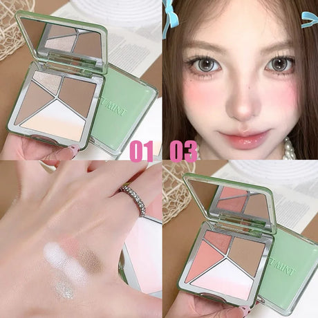 All-in-One Contour Palette Makeup Pearlescent Highlighter&Matte Nose Shadow Shimmer Sculpt&Define Beauty Natural Finish Cosmetic