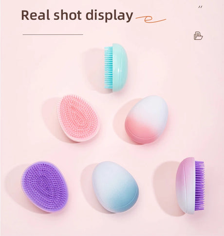 1 pcs Mini Detangling Hair Brush Gradient Egg Round Shape Tangle Hair Brushes Soft Hairbrush Salon DIY hair styling tools