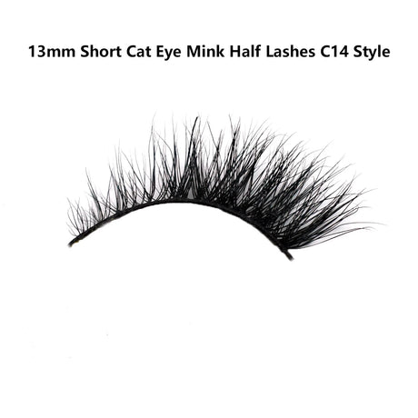 Half Lashes Mink Eyelashes Fluffy Soft False Eyelashes Wispy Cross Mink Eye Lashes Natural Short Mink Eyelash Extension Makeup