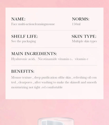 SADOER 4 in 1 Facial Mousse Face Wash Foam Facial Cleanser Moisturizing Brightening Hydrating Face Cleansing Skin Care Products