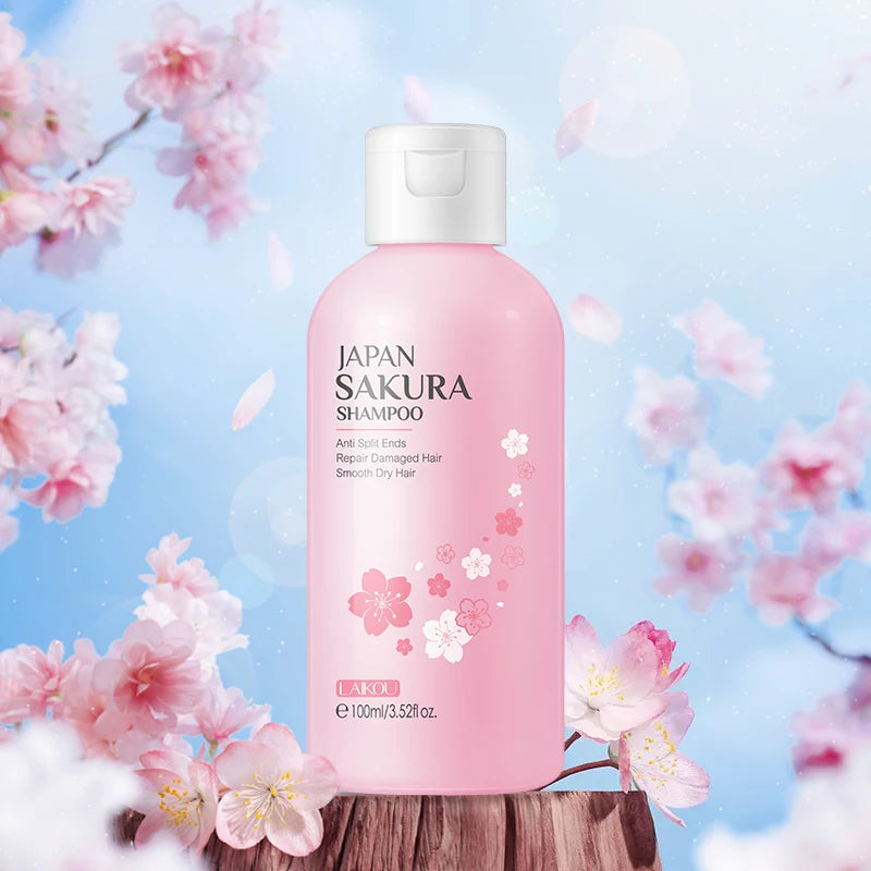 LAIKOU Japan Sakura Shampoo Repair Anti Split Ends Smooth Frizz Dry Hair