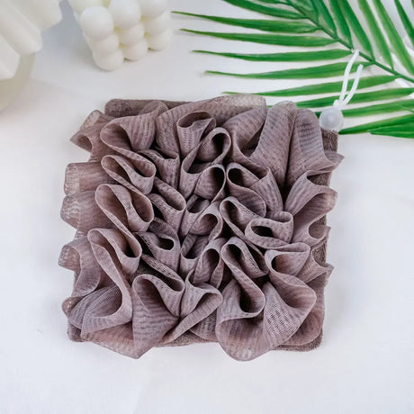 2-In-1 Bath Ball Towel Loofah With Drawstring Closure For Soap Soft Exfoliating Mesh Shower Sponge Body Skin Care Bathing Tools