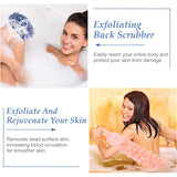 1pc Exfoliating Back Scrubber, Double Sided Exfoliating Cloth With Strap, Long Body Scrub Sponge Shower Loofah With Handle