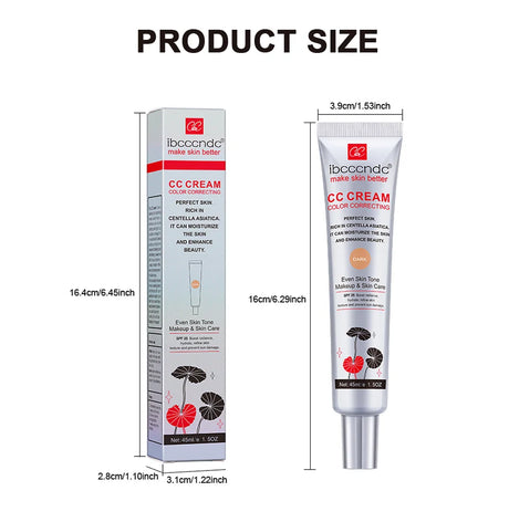 45ml Color Correcting CC Cream Facial Centella Asiatica Repair BB Cream Natural Concealer Whitening Liquid Foundation Cosmetics