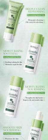 5pcs/set BIOAQUA Centella Asiatica Skin Care Sets Moisturizing Facial Cleanser Face Cream Serum Anti-Aging Facial Skin Care Kit