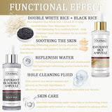 Black&White Rice Exfoliating Essence Dead Skin Remover Facial Glowing Replenisning Shrink Pore Hyaluronic Acid Brightening Serum