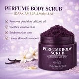 120g Sea Salt Perfume Exfoliating Body Scrub for Smooth Skin Body, Brighten Skin Tone,Amber & Vanilla Scent, Coral Rose Scent