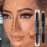 Dual-ended contour stick, facial foundation, concealer, long-lasting dark circles, correcting contour concealer, makeup