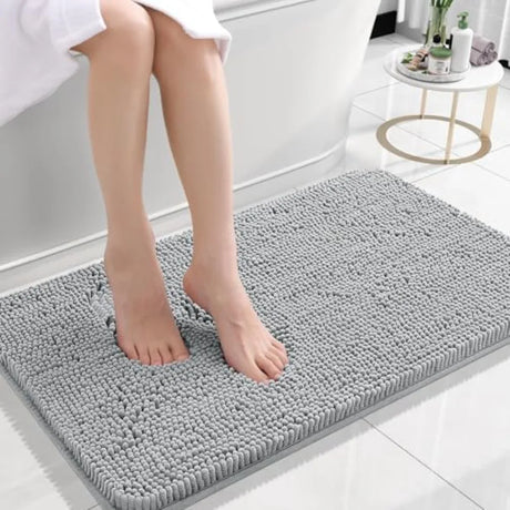 Bathroom Rugs 30x20, Extra Soft Absorbent Chenille Bath Rugs, Rubber Backing Quick Dry, Machine Washable Bath Mats for Bathroom