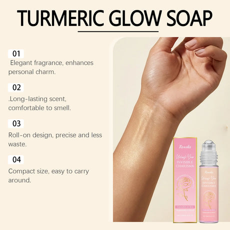 Women‘s Rose Perfume Rollerball, Light & Elegant Scent, Long Lasting & Portable for Day & Date, Fresh Natural Fragrance Gift