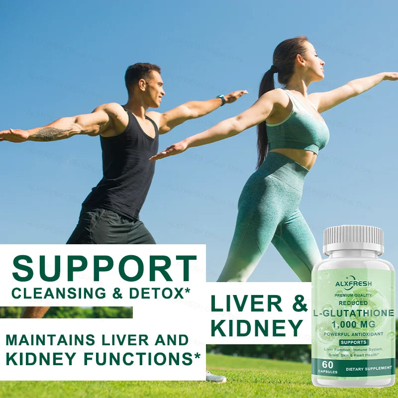 Glutathione Capsules For Skin Whitening Anti-aging Benefits Support Brain Health Boost Energy Relieve Fatigue Enhance Immunity