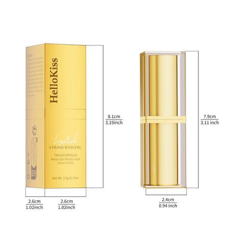 Color Changing Lipstick,Gold Crystal Ph Lipstick Color Changing,Long Lasting 24 Hours Moisturizing Glossy Shine Lip Gloss