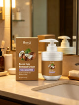 Hoygi Facial Hair Removal Cream for Sensitive Skin Care Upper Lip Hair Removal Coconut Oil Moisturizing Facial Depilatory Cream