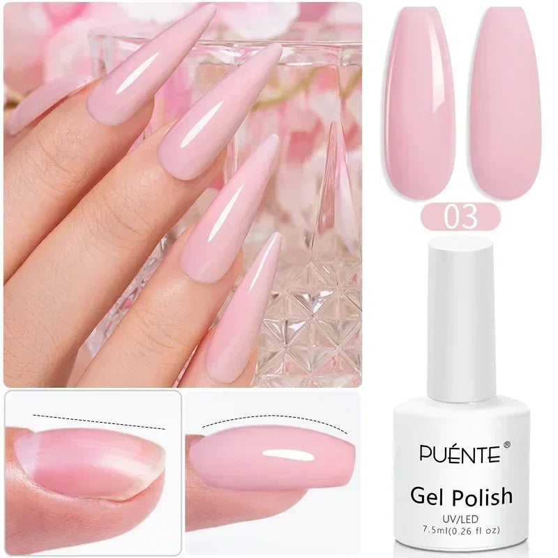 PUENTE 7.5ML Nude Shade Moonlight Cat Magnetic Gel Nail Polish Ultra-Bright Cat Eye Soak Off UV Semi-Permanent Varnish Manicure
