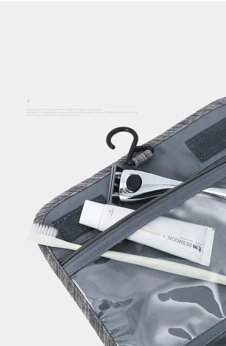 Waterproof Oxford Hanging Travel Toiletry Bag, Portable Cosmetic Makeup Organizer for Men Women