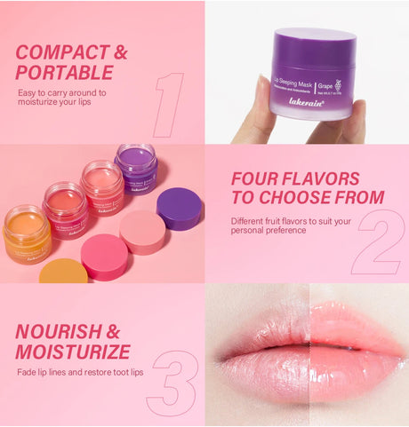 Hydrating Glowing Lip Balm Overnight Lip Mask Moisturizing Repair Cracked Lips Soften Fine Lines Mild Exfoliating Clear Dead Ski