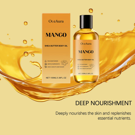 Mango Shea Butter Body Oil Soften Rough Skin Improve Skin Condition Long-Lasting Hydration Fresh Fragrance SPA Massage Skin Oil