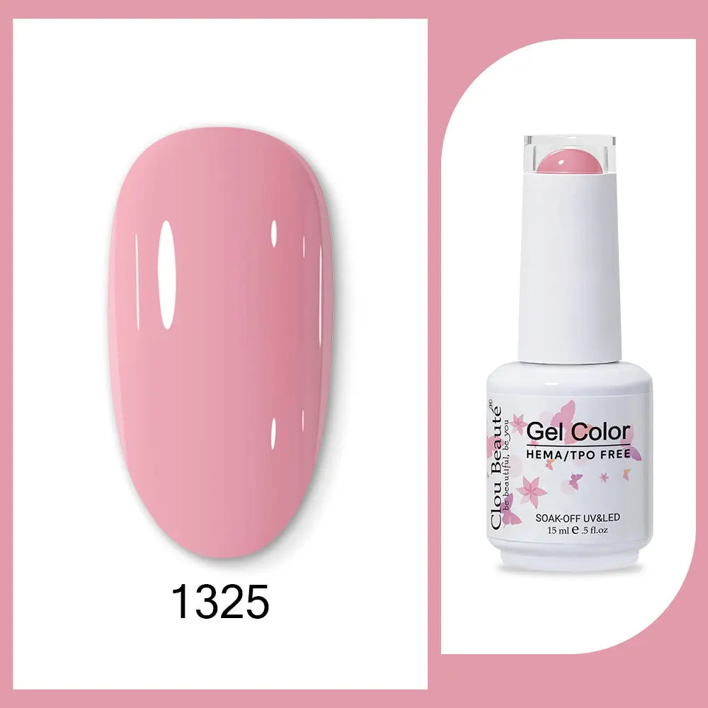 Clou Beaute Gel Color Hema TPO Free 15ml Gel Nail Varnish Soak Off UV Gel Polish Nail Art Manicure Lacquer Nail Art Jelly Gel