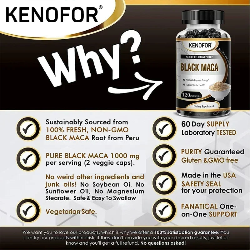 Best Maca for Men and Women Relieves Fatigue Anxiety, Increases Vitality, Improves Stamina and Immunity
