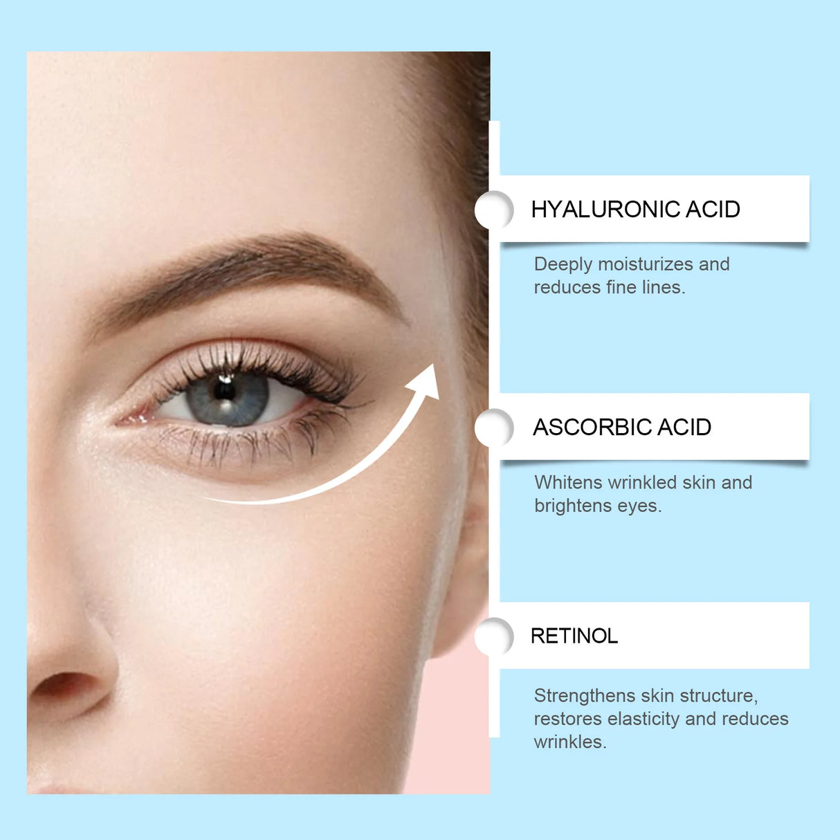 60PCS Retinol Eye Masks Firming Eye Bags Anti Dark Circles Fine Lines Removal Moisturizing Anti Wrinkle Skin Care Eye Patches