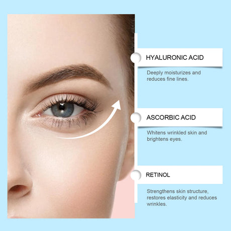 60PCS Retinol Eye Masks Firming Eye Bags Anti Dark Circles Fine Lines Removal Moisturizing Anti Wrinkle Skin Care Eye Patches