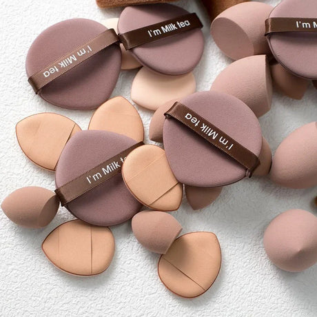 Triangle Velvet Powder Puff Set Ultra Soft Non Absorbent Mini Blender Sponge for Makeup Travel Compact Foundation Application