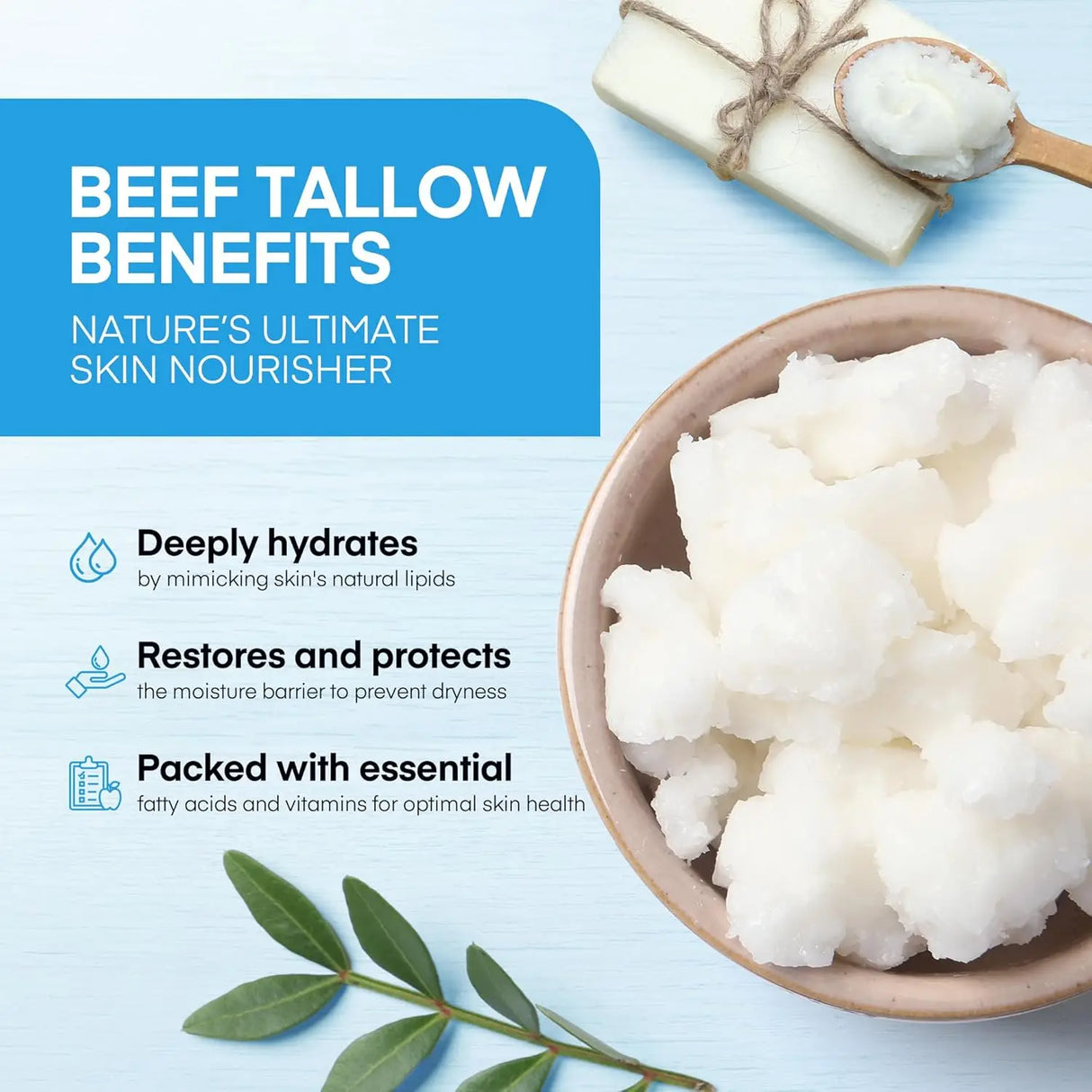 Copper Peptides PDRN GHK-Cu Beef Tallow for Skin Blue Balm Manuka Honey Face and Body Moisturizer Mature Dry & Sensitive Skin