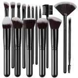 16PCS Professional Makeup Brush Set Premium Synthetic Eyeshadow Contouring Foundation Highlight Setting Powder Eyeliner Blending