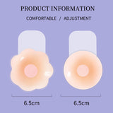 2 Pieces/Set of Circular Flower Shaped Women's Silicone Pull-Up Chest Patch Ultra-Thin Anti Convex Solid Adhesive Chest Patch