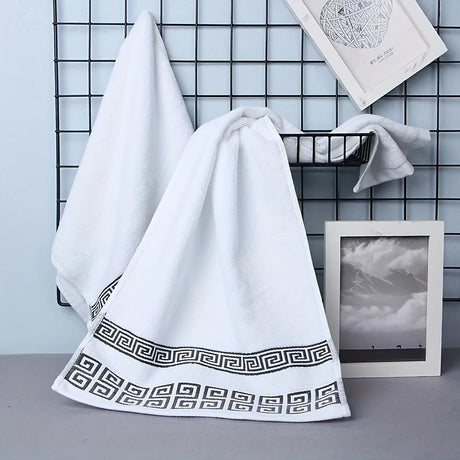 2pcs Set Black Bathroom Towel Sets 100% Cotton Embroidered Bathroom Towel Christmas Gift Sport Towel Sets Home Hotel Use 수건 세트