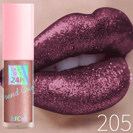 18 Colors Diamonds Glitter Lip Gloss Long Lasting Waterproof Liquid Lipstick Pearl Shining Lip Color Sparking Lip Makeup Women