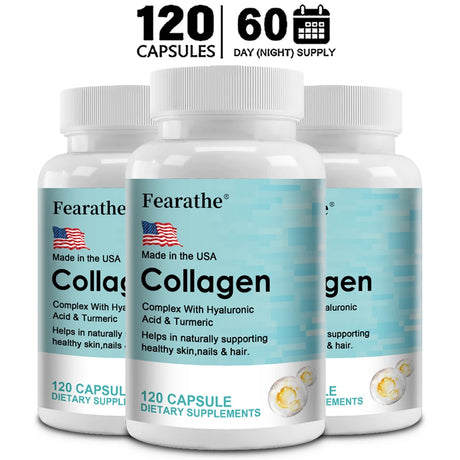 Marine Collagen Capsules, Hydrolyzed Type 1 Collagen, Antioxidant Supplement, Support Skin Hair Nail & Joint Bone Wellness