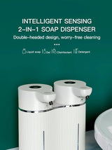 Double-Head Touchless Foam/Gel Infrared Induction Electric Automatic Senor Soap Dispenser Wall-Mounted Hand Washing Pump Machine