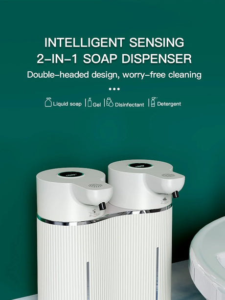 Double-Head Touchless Foam/Gel Infrared Induction Electric Automatic Senor Soap Dispenser Wall-Mounted Hand Washing Pump Machine