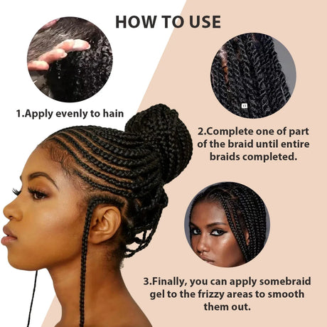 Styling Braiding Gel Wax Carbomer Long Lasting Strong Hold Pomade Anti-Frizz Smooth Hair Finishing Shaping Hair Edge Control